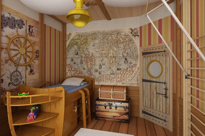 детские комнаты в морском стиле фото 6