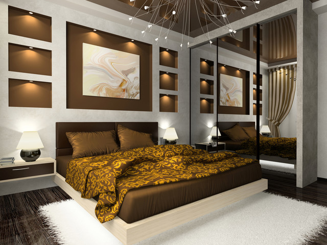 коричневая спальня фото 11
