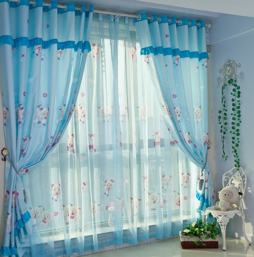 light blue curtains for nursery