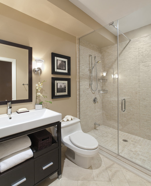 идея ванной комнаты - дизайн интерьера ванной в бежевых и кремовых тонах