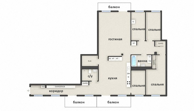 план роскошной квартиры