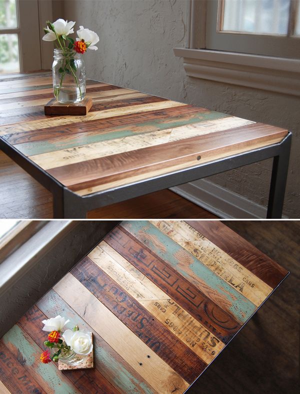Великолепный стол из разных пород древесины