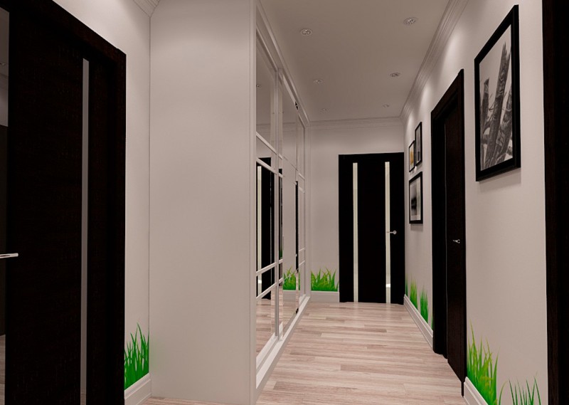 Дизайн прямого узкого коридора