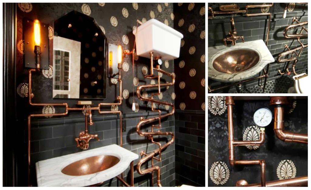 Самое удивительное место жилого дома в стиле стимпанк - это ванная комната....